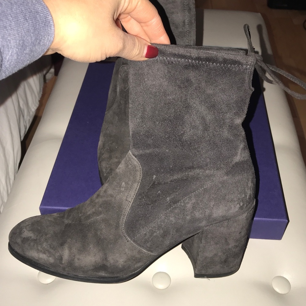 Stuart Weitzman suede booties with ankle tie